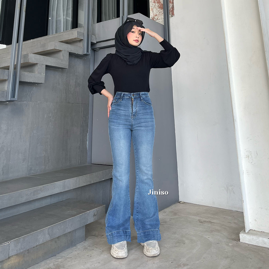 JINISO - Highwaist Stretch Cutbray Flare Jeans 736 HANGOUT
