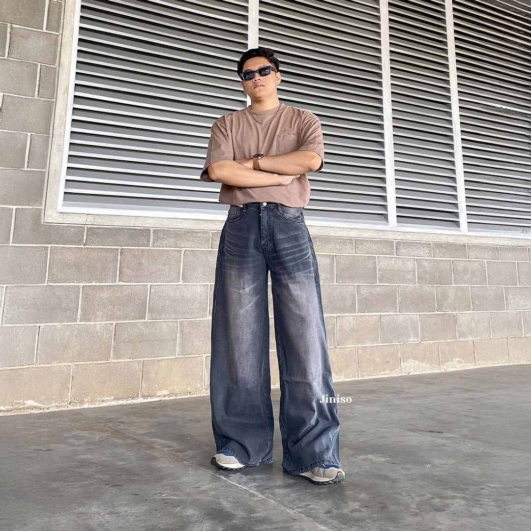 JINISO Oversize Baggy Loose Jeans Pria 752