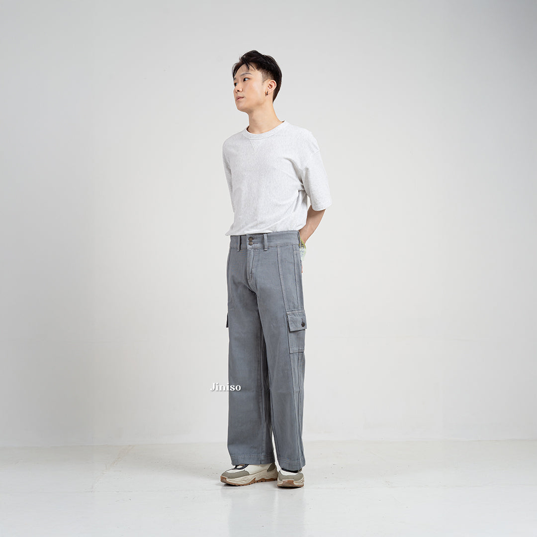 JINISO Loose Cargo Denim Jeans Pria 408