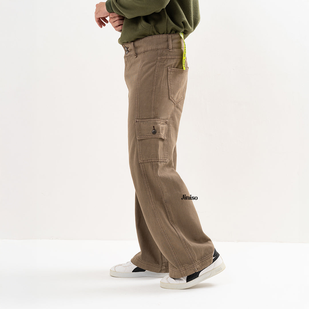 JINISO Loose Cargo Denim Jeans Pria 401