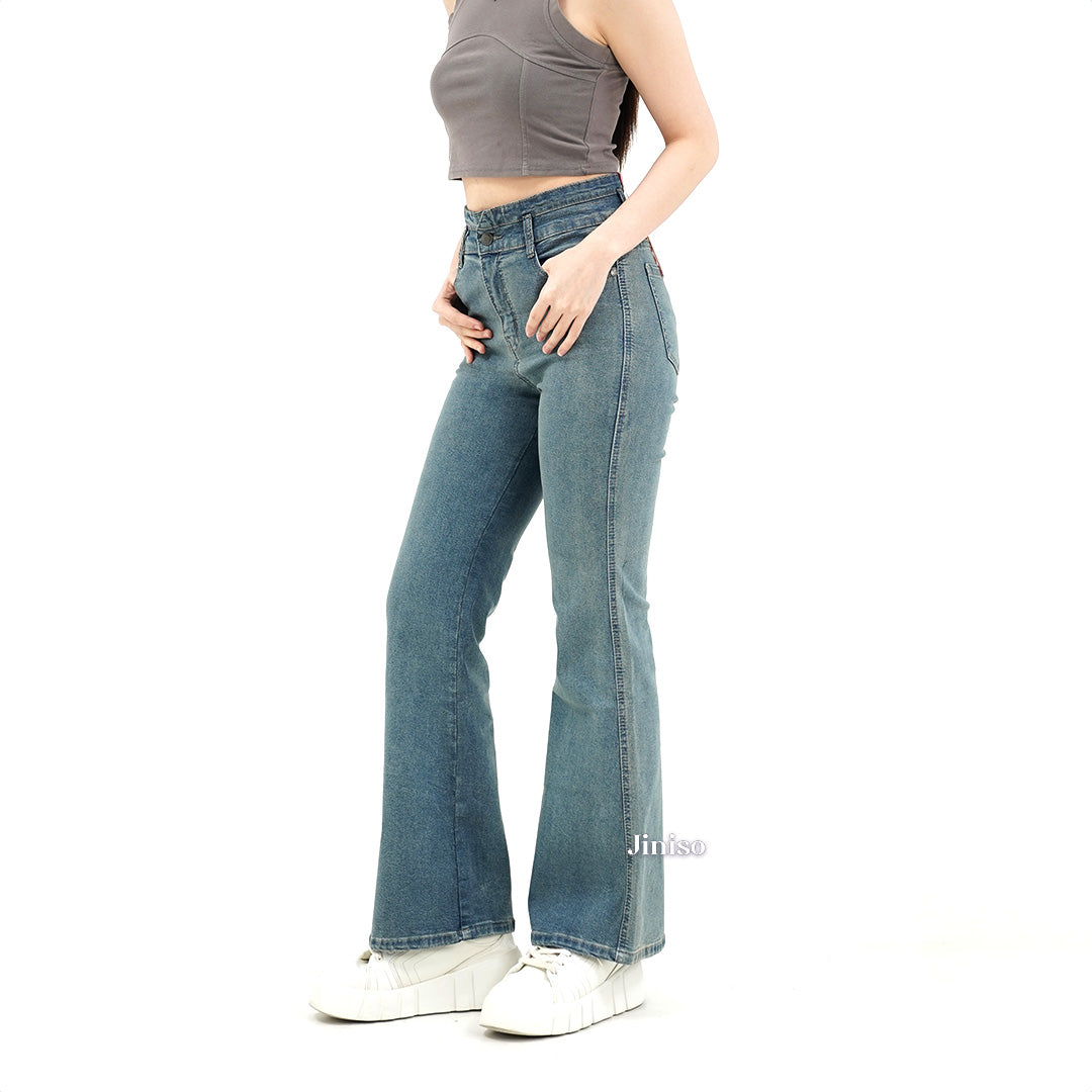 JINISO - Ultra Highwaist Cutbray Stretch Jeans 615 HANGOUT