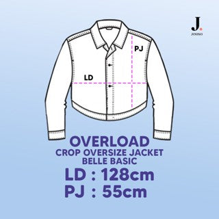 JINISO Jaket Crop Jeans Oversize Belle Basic Black Blue