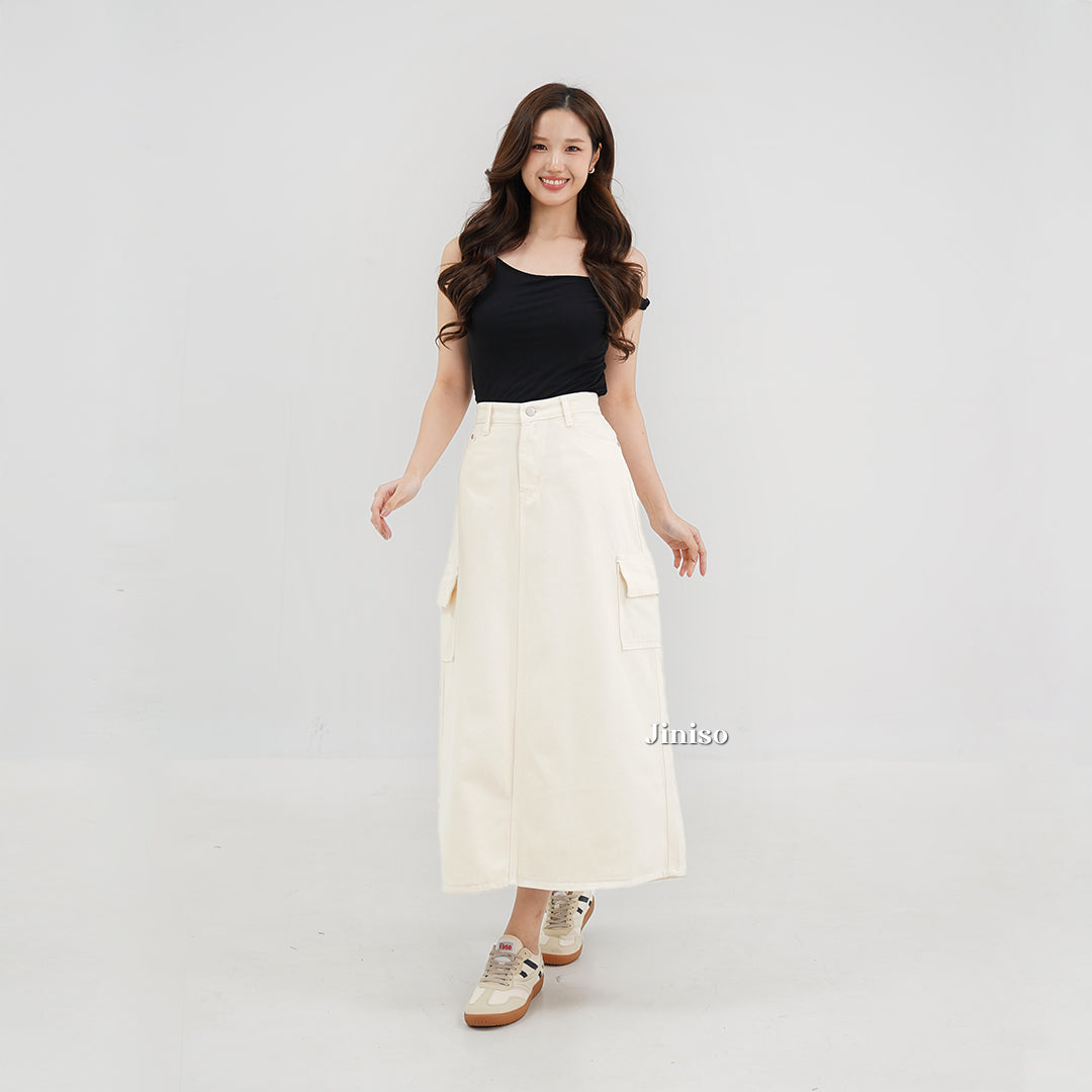JINISO - Highwaist Rok Cargo Jeans Panjang 984 SEVENTY