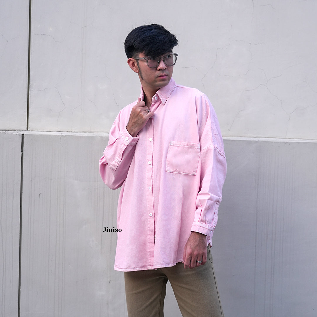 JINISO - Denim Shirt Kemeja Oversize HYPER ACTIVE