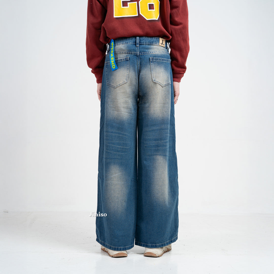 JINISO - Oversize Baggy Loose Jeans Pria 684