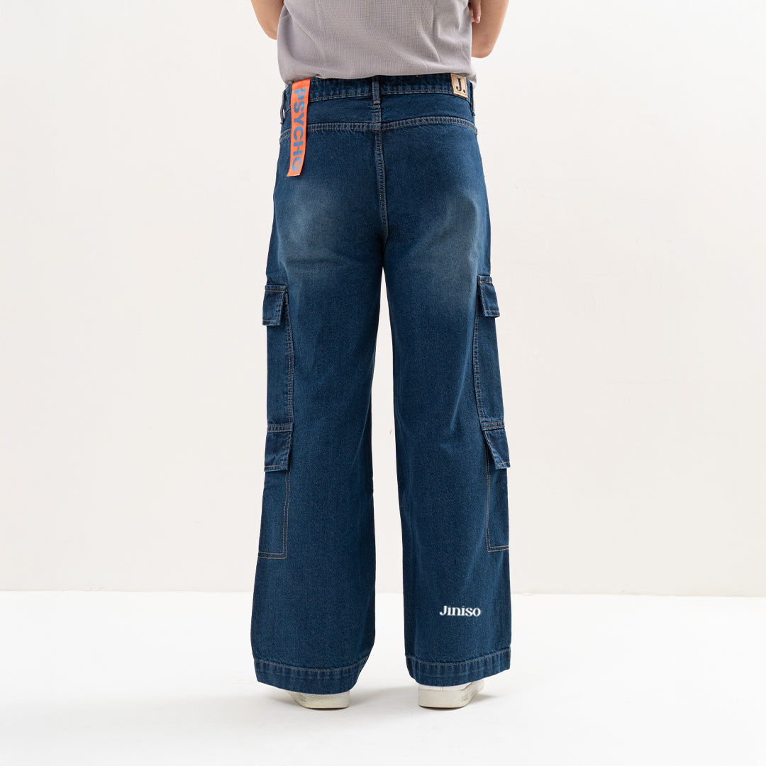 JINISO Highwaist Cargo Loose Jeans Pria 554