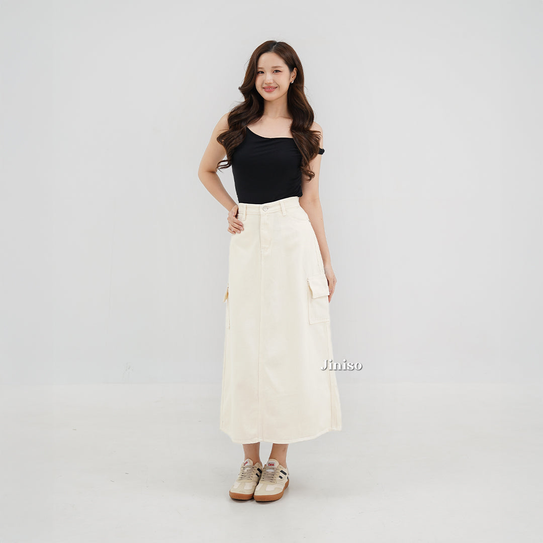JINISO - Highwaist Rok Cargo Jeans Panjang 984 SEVENTY