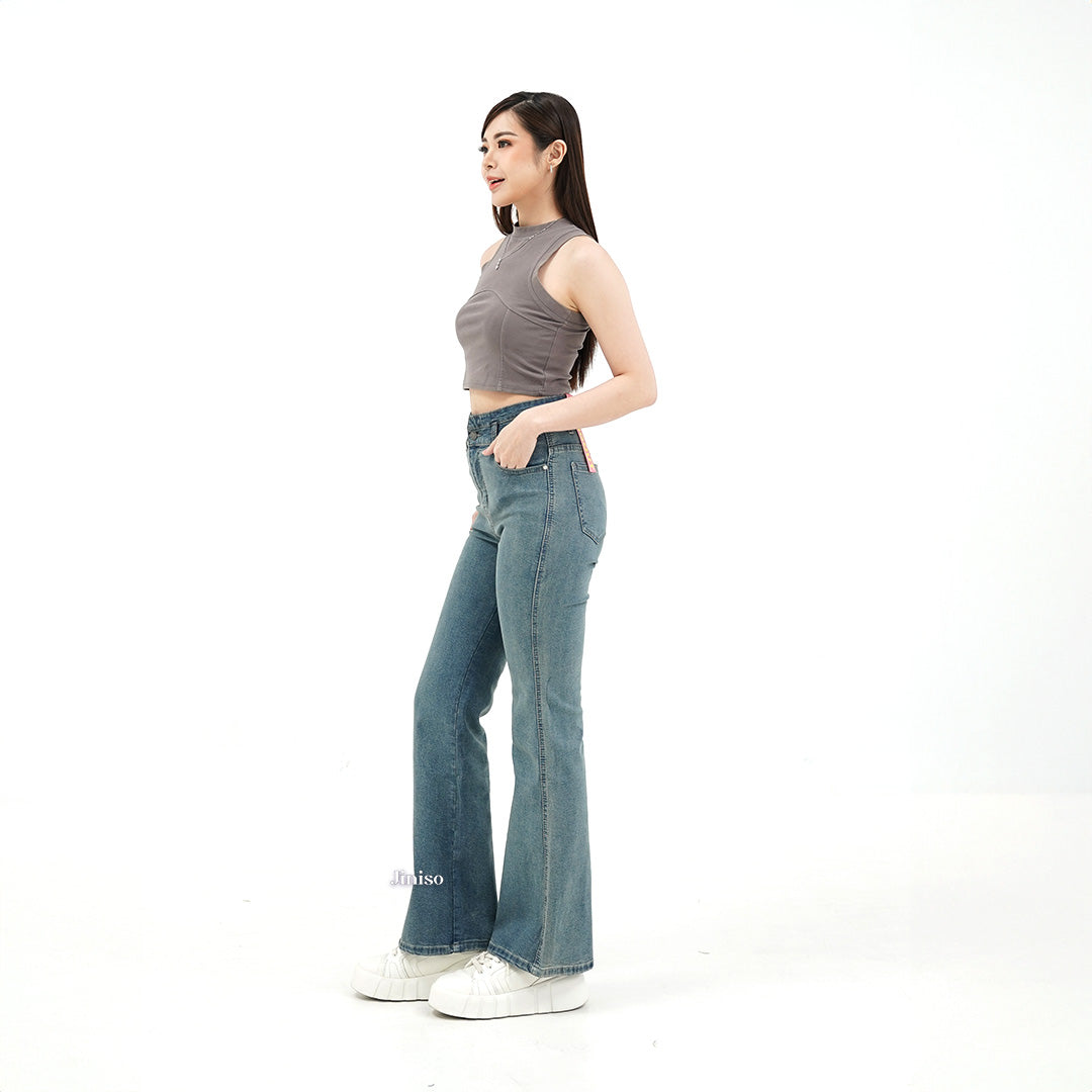JINISO - Ultra Highwaist Cutbray Stretch Jeans 615 HANGOUT