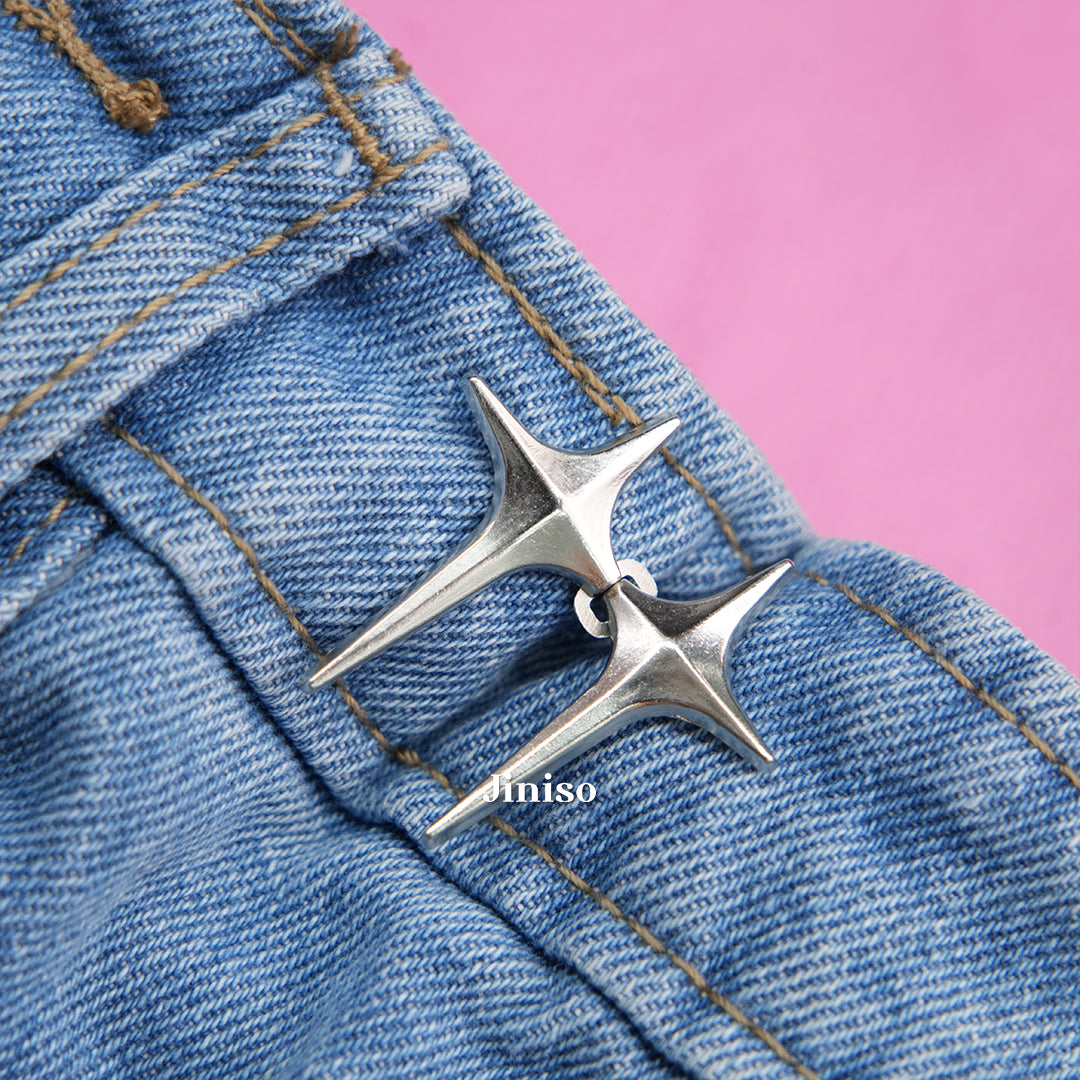 JINISO - 1set Kancing Pengecil Jeans Adjustable Twin Star