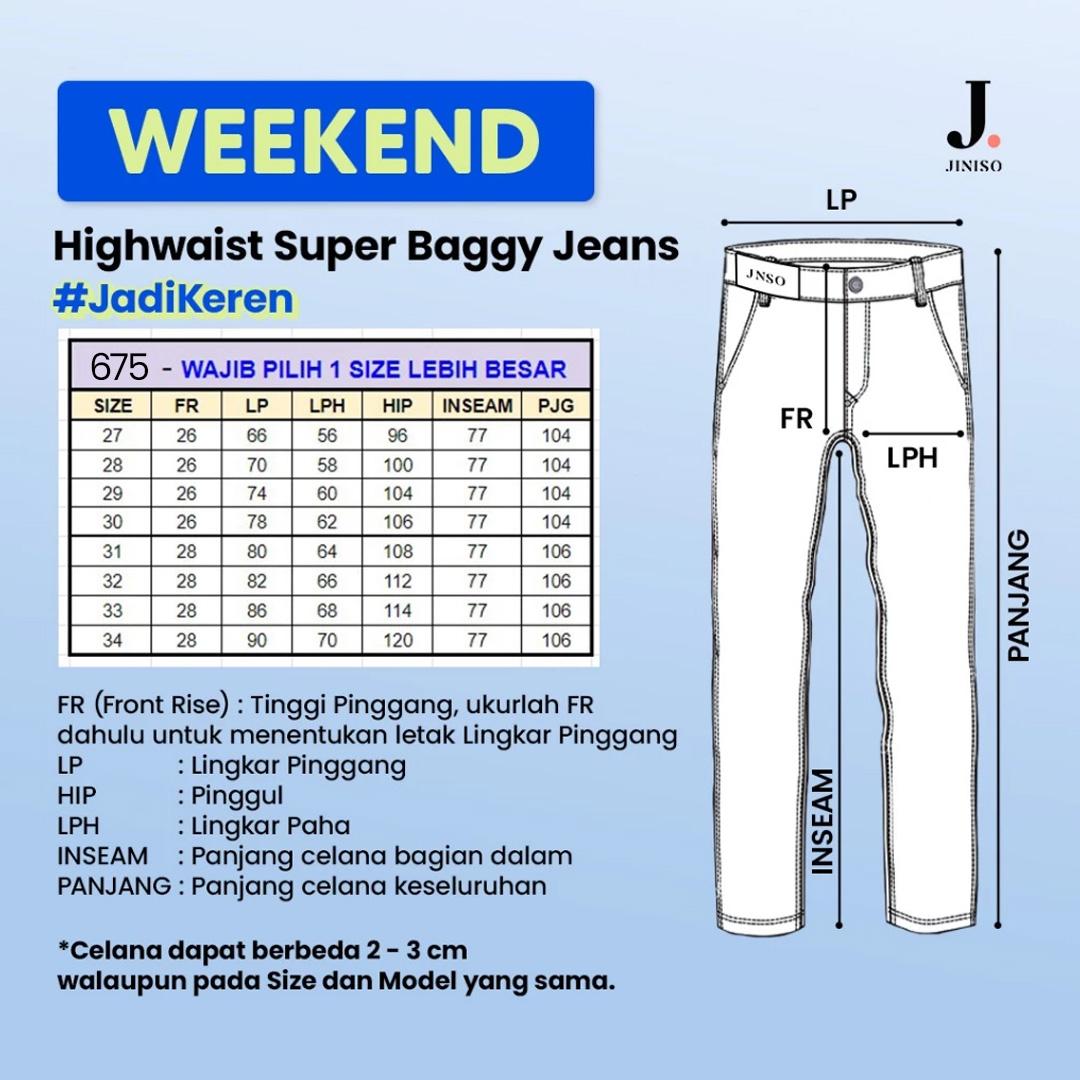 JINISO Oversize Baggy Loose Jeans Pria 675