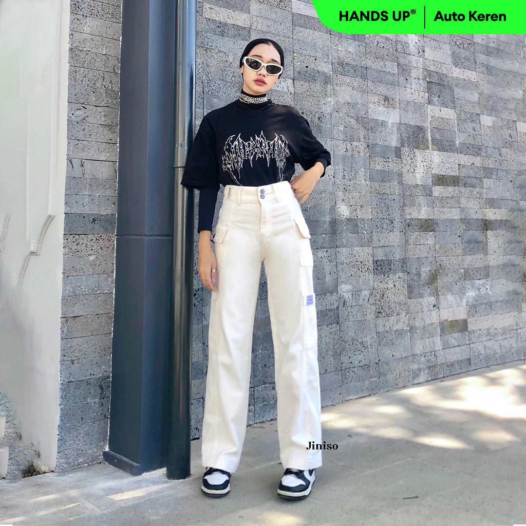 JINISO - Cargo Baggy Highwaist Jeans 411 HANDS UP