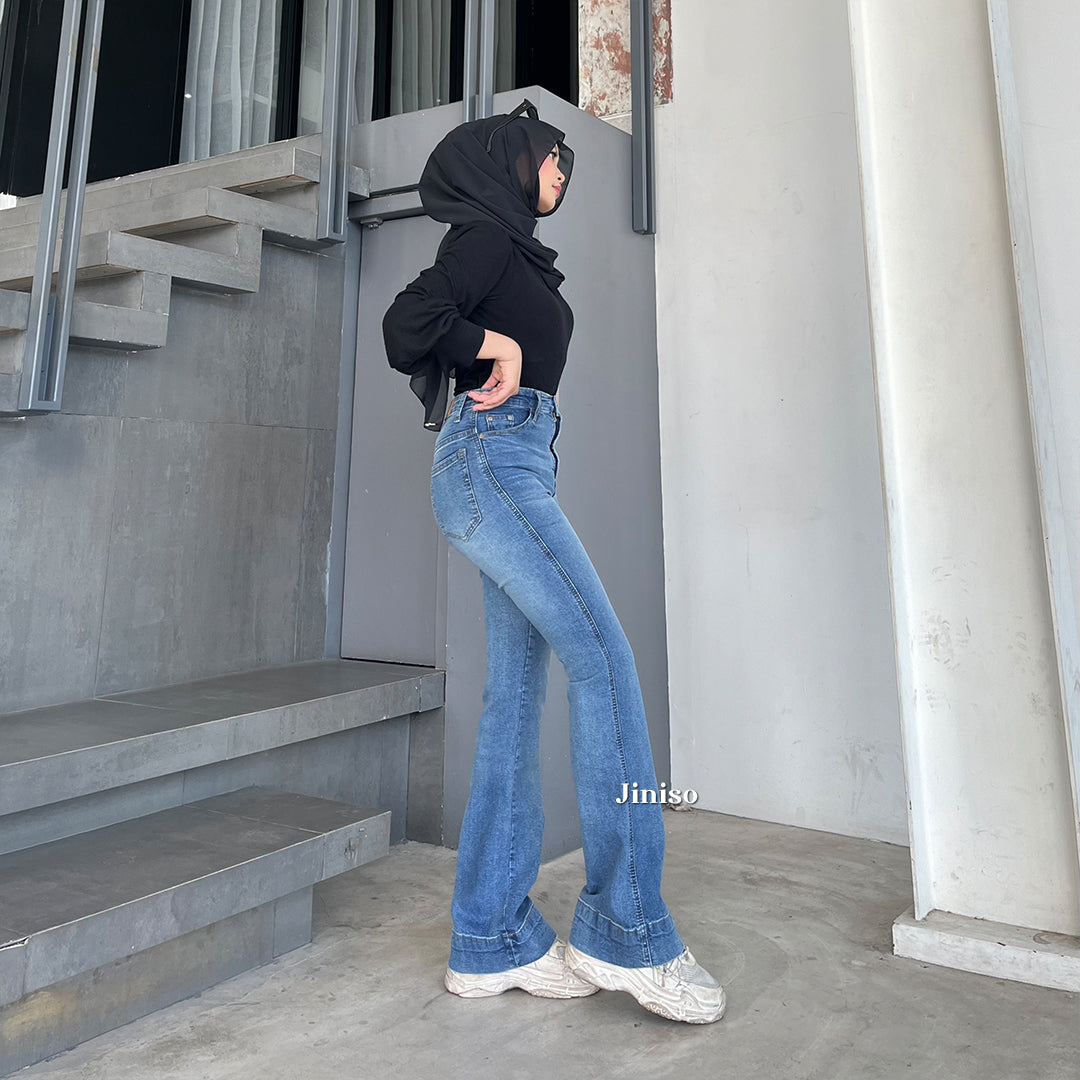 JINISO - Highwaist Stretch Cutbray Flare Jeans 736 HANGOUT