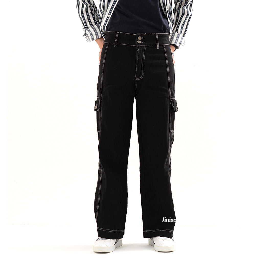 JINISO Loose Cargo Denim Jeans Pria 402
