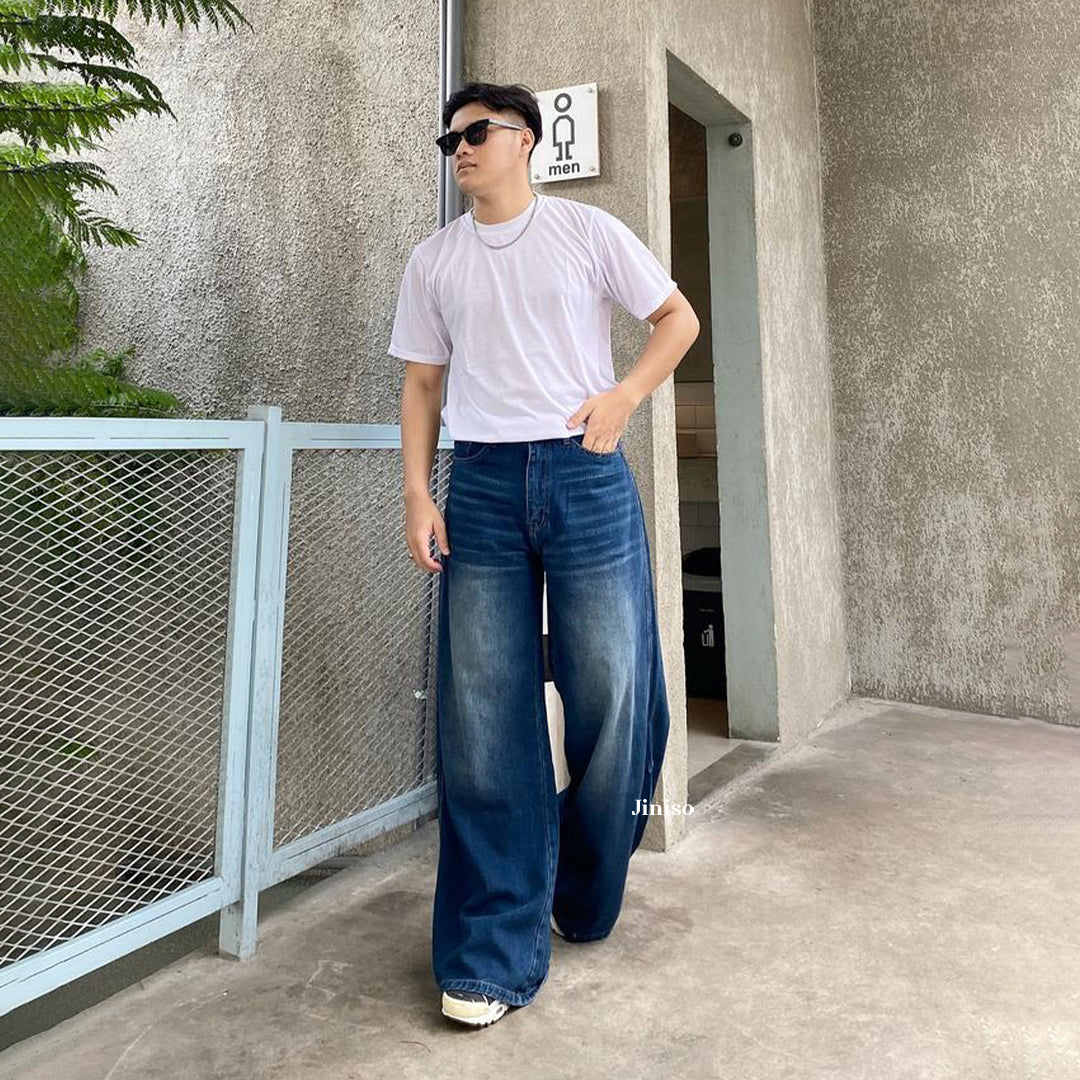 JINISO Oversize Baggy Loose Jeans Pria 687