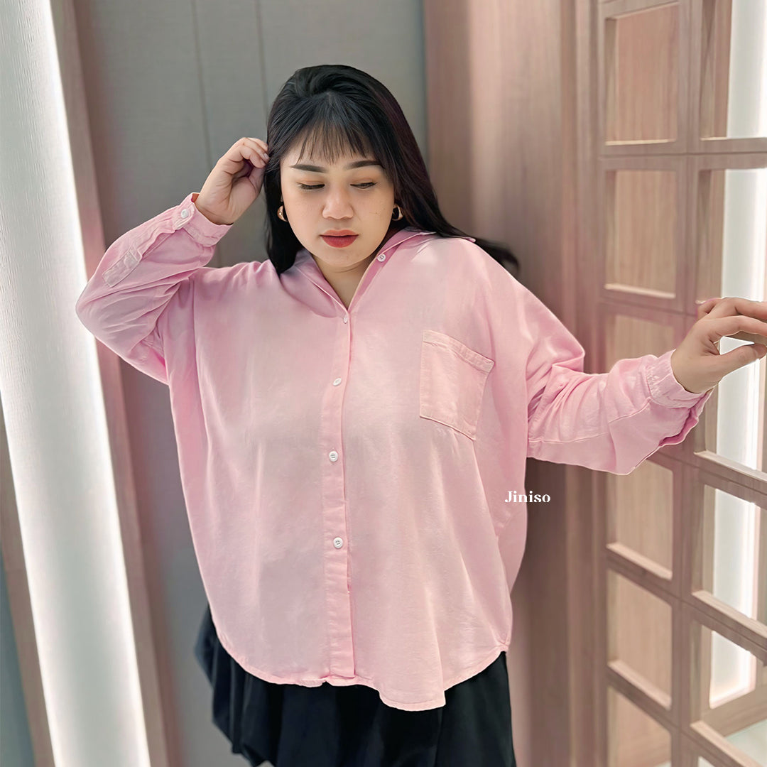 JINISO - Big Size Kemeja Denim Oversize HYPER ACTIVE