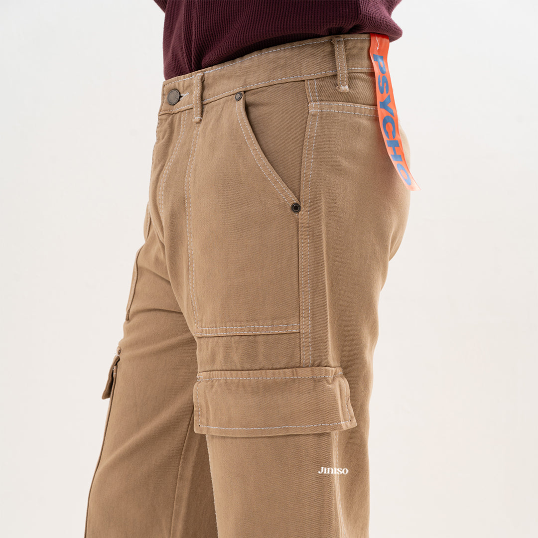 JINISO Highwaist Cargo Loose Jeans Pria 551