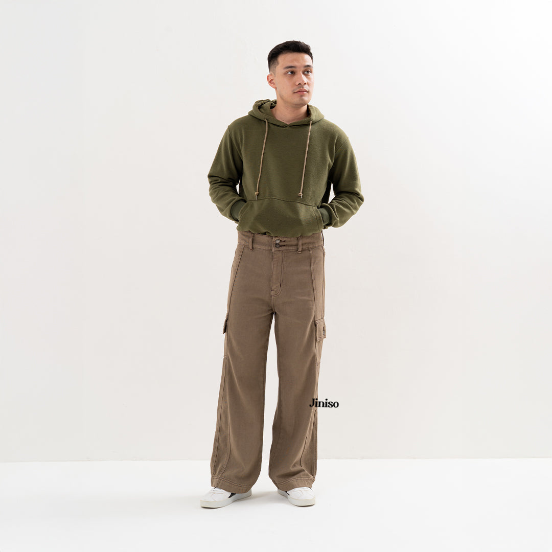 JINISO Loose Cargo Denim Jeans Pria 401