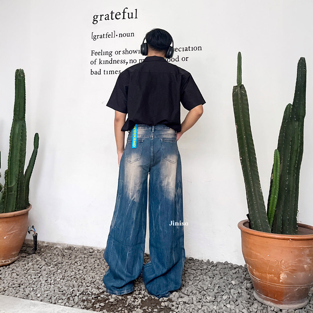JINISO Oversize Baggy Loose Jeans Pria 750