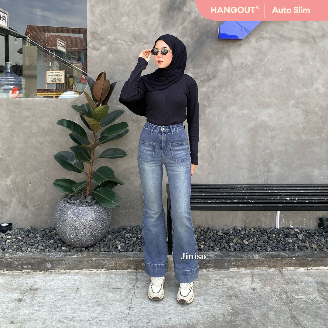 JINISO - Highwaist Cutbray Stretch Pocket Jeans 648 HANGOUT