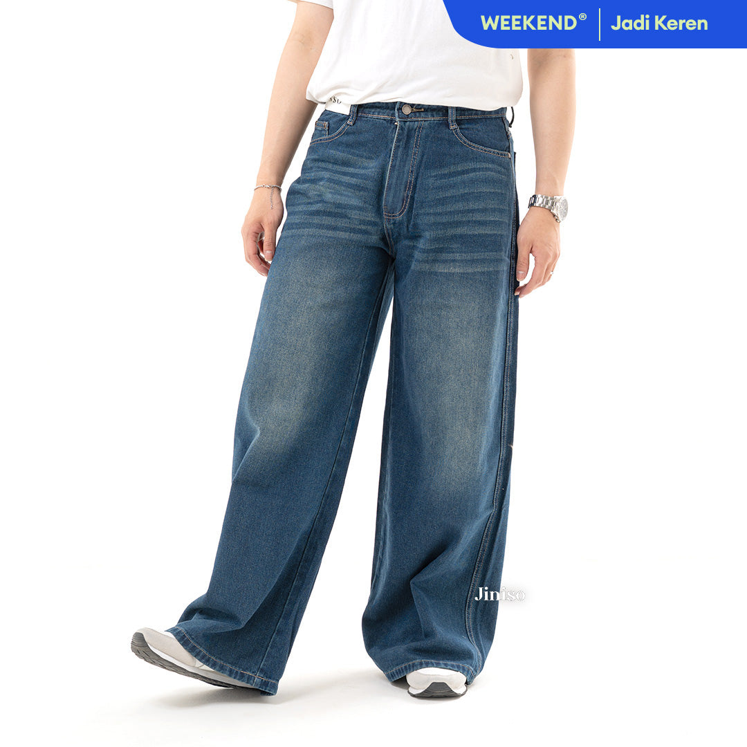 JINISO Oversize Baggy Loose Jeans Pria 687
