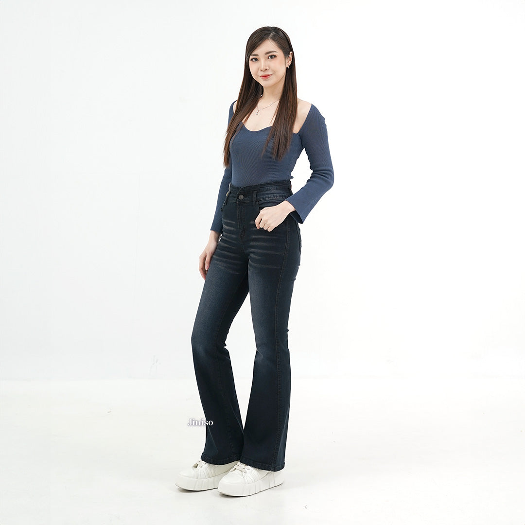 JINISO - Ultra Highwaist Cutbray Stretch Jeans 617 HANGOUT