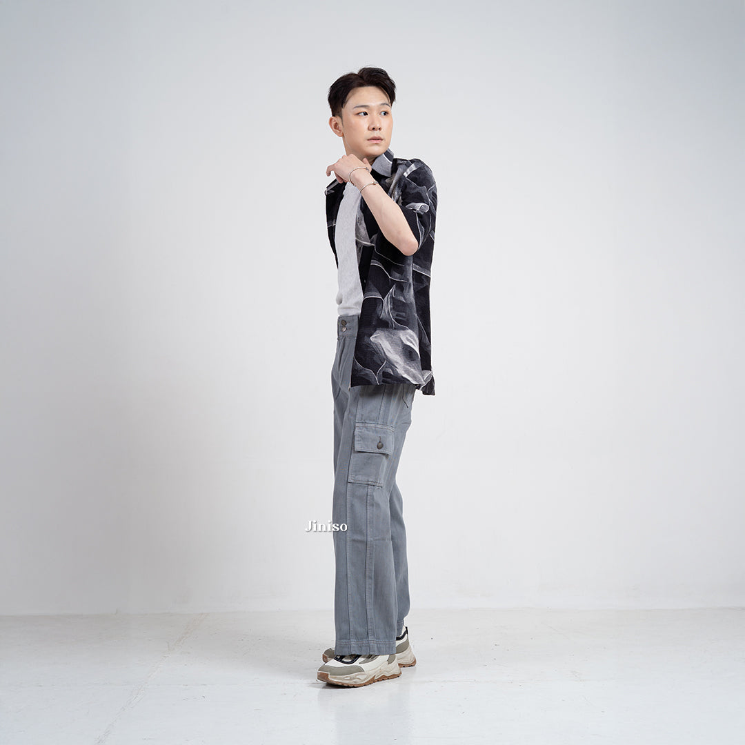 JINISO Loose Cargo Denim Jeans Pria 408