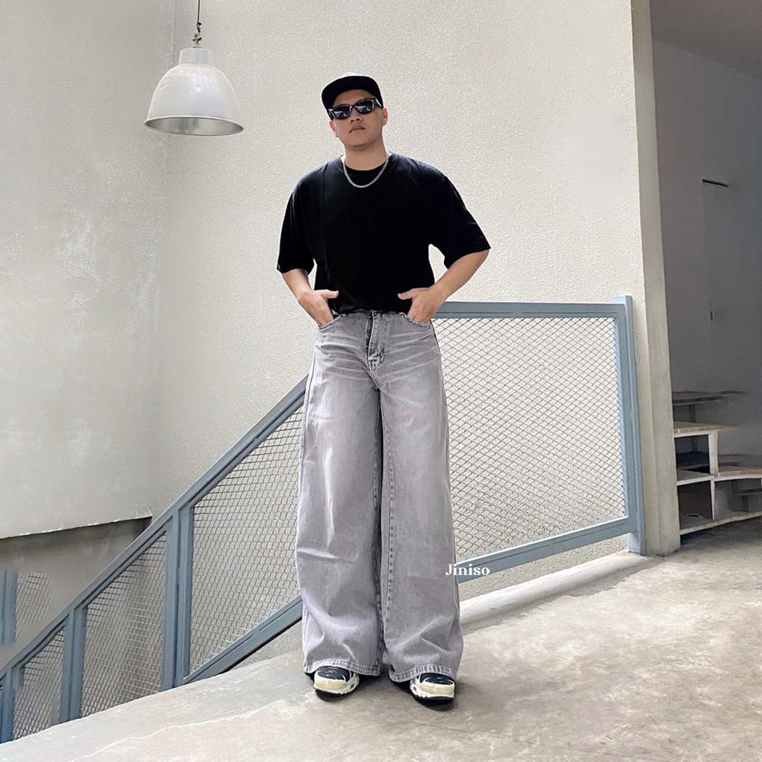 JINISO Oversize Baggy Loose Jeans Pria 688