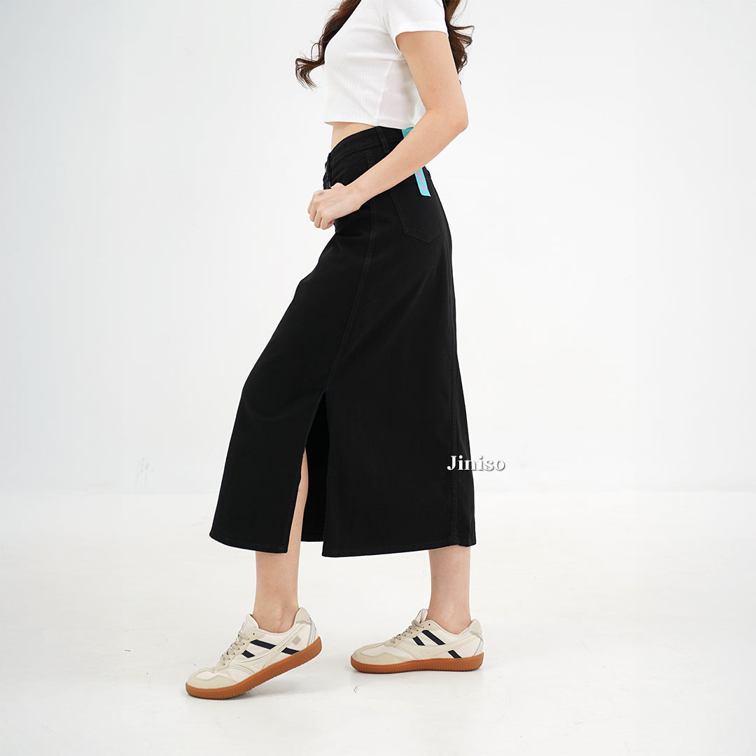 JINISO - Highwaist Rok Slit Jeans Panjang 994 SEVENTY