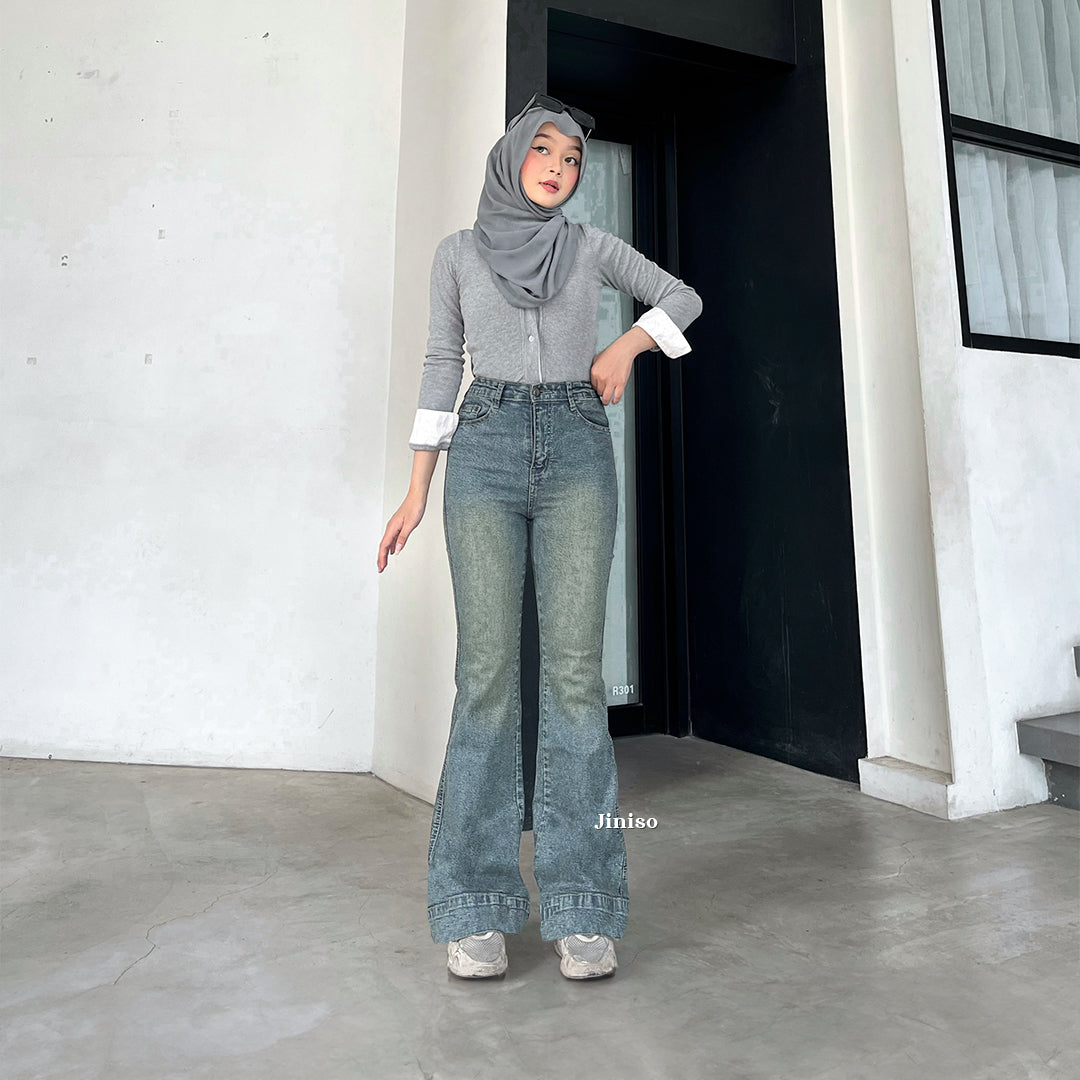 JINISO - Highwaist Stretch Cutbray Flare Jeans 735 HANGOUT