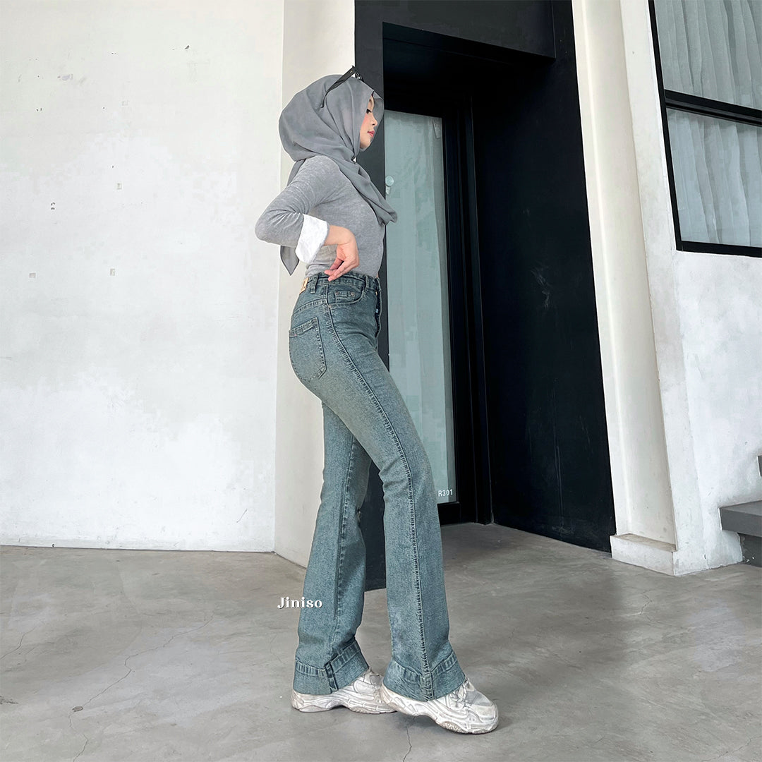 JINISO - Highwaist Stretch Cutbray Flare Jeans 735 HANGOUT