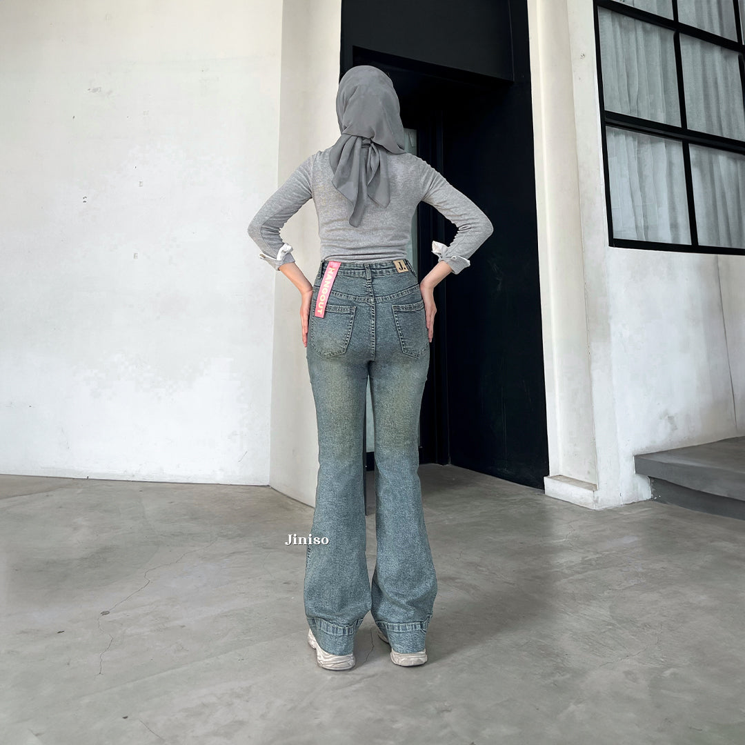 JINISO - Highwaist Stretch Cutbray Flare Jeans 735 HANGOUT