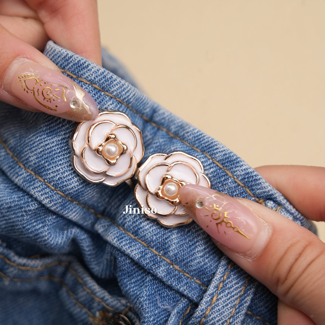 JINISO - 1set Kancing Pengecil Jeans Adjustable Luxe Bloom