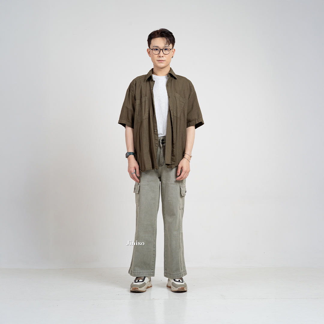 JINISO Loose Cargo Denim Jeans Pria 407