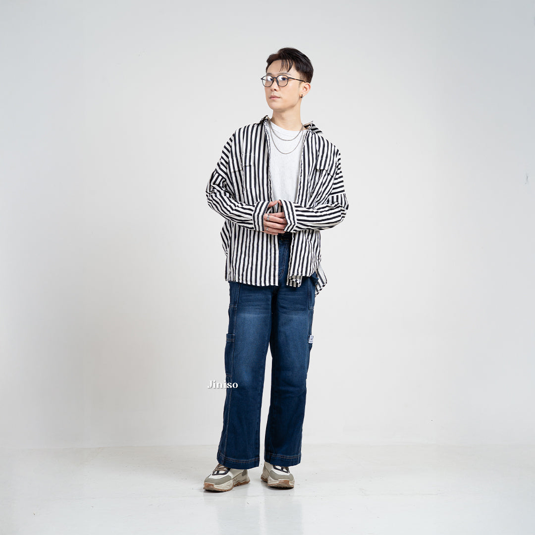 JINISO Cargo Baggy Denim Jeans Pria 416