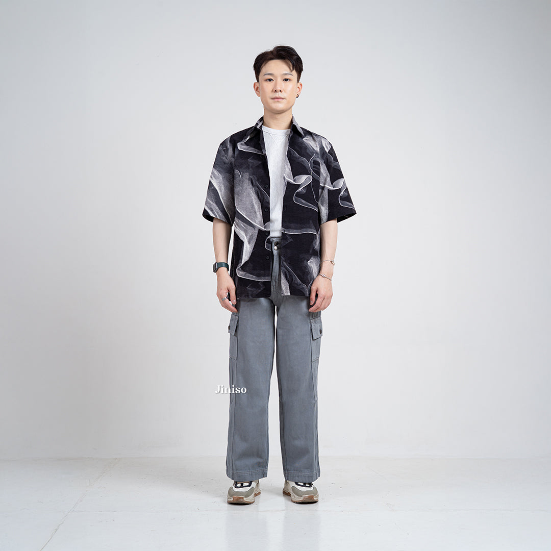 JINISO Loose Cargo Denim Jeans Pria 408