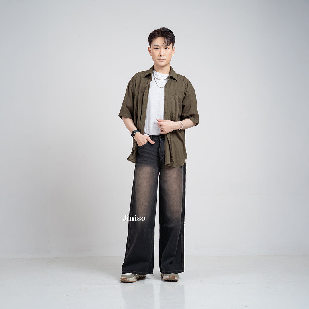JINISO Oversize Baggy Loose Jeans Pria 753