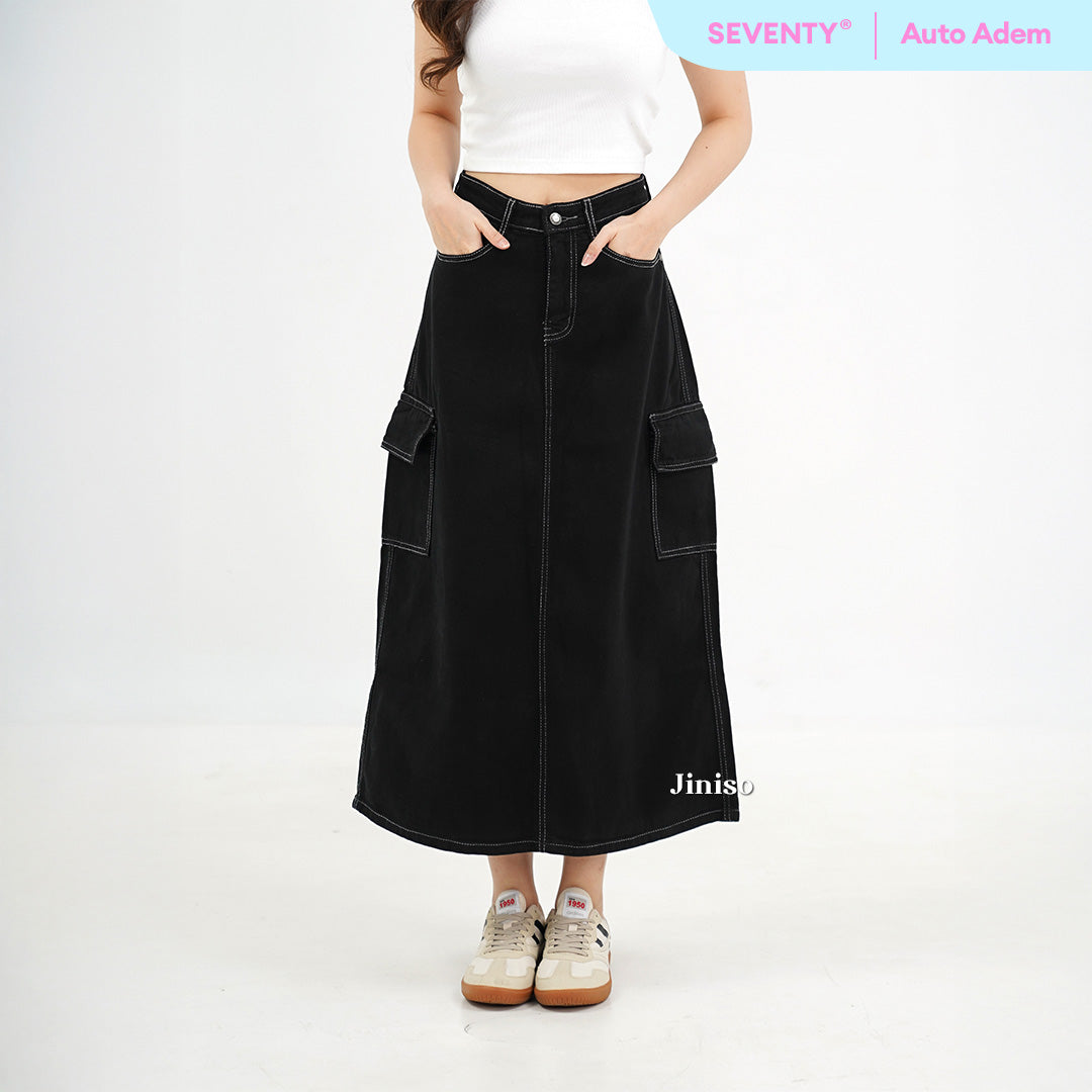 JINISO - Highwaist Rok Cargo Jeans Panjang 985 SEVENTY