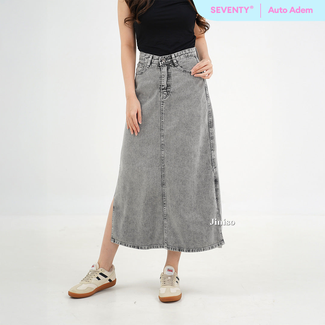 JINISO - Highwaist Rok Slit Jeans Panjang 993 SEVENTY