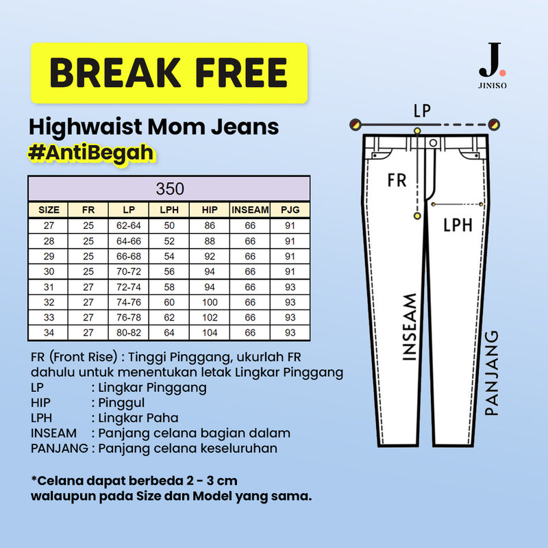 JINISO - Highwaist Mom Jeans Black Acid 350 BREAK FREE