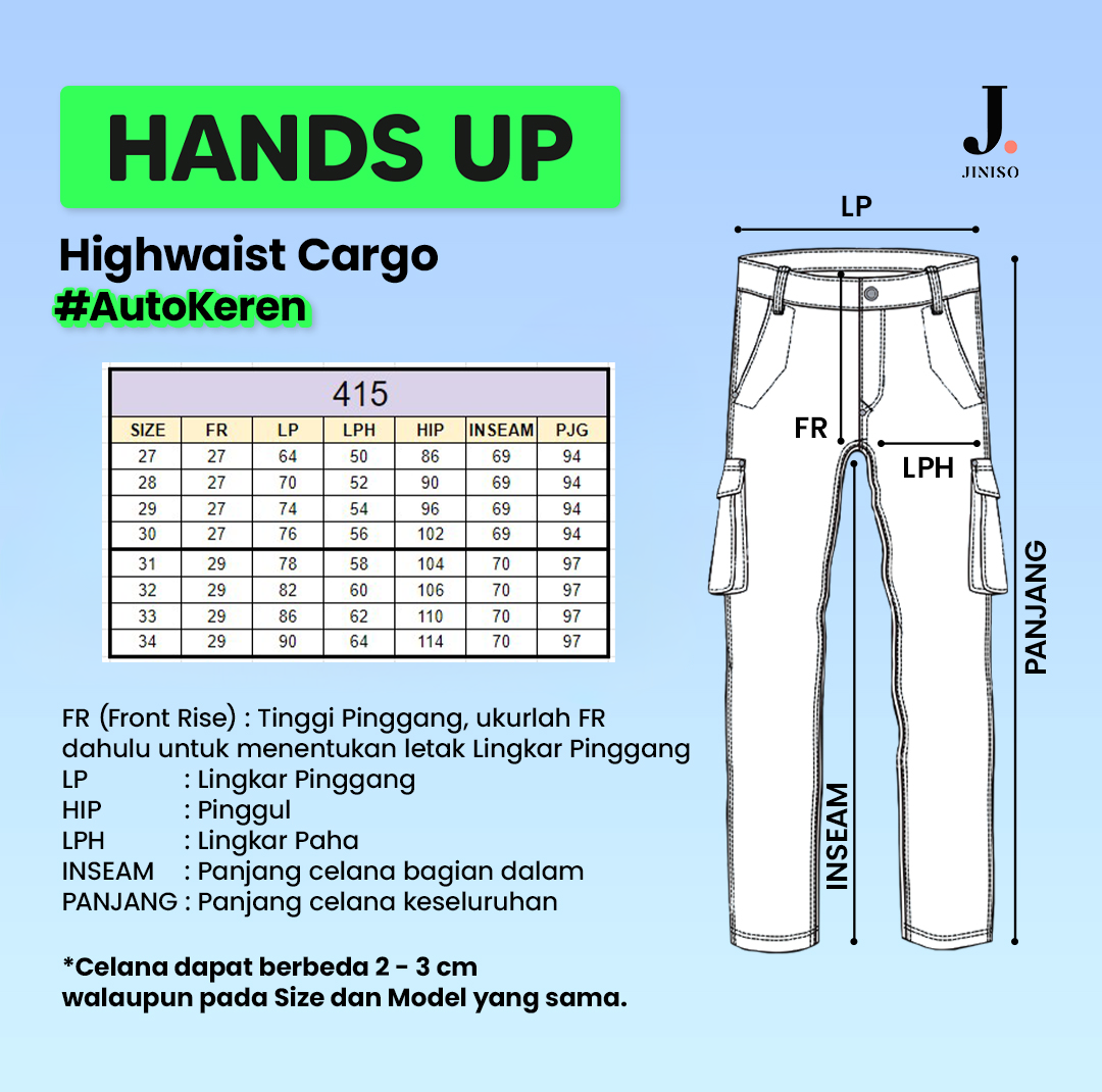 JINISO - Highwaist Cargo Baggy Jeans 415 HANDS UP