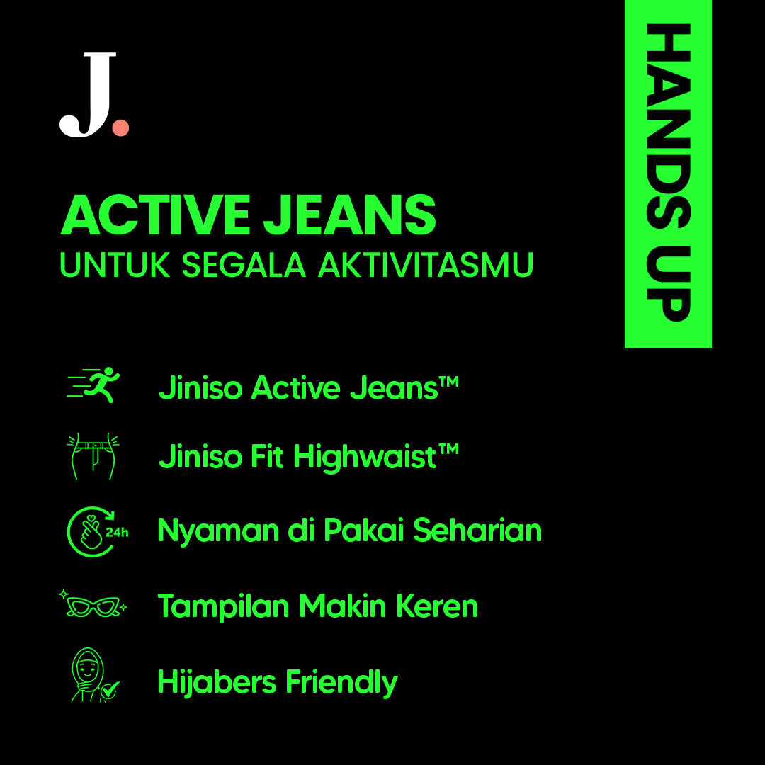 JINISO - Highwaist Cargo Loose Jeans Black Army 403 HANDS UP
