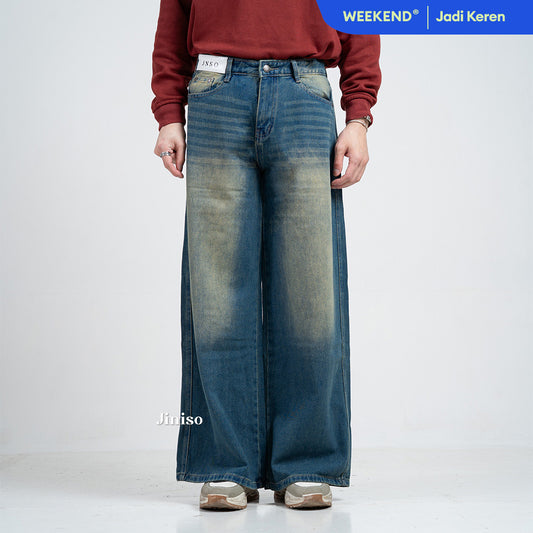 JINISO - Oversize Baggy Loose Jeans Pria 685