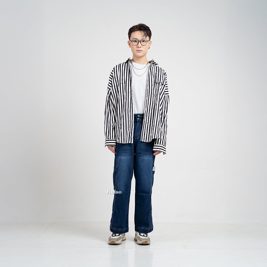 JINISO Cargo Baggy Denim Jeans Pria 416