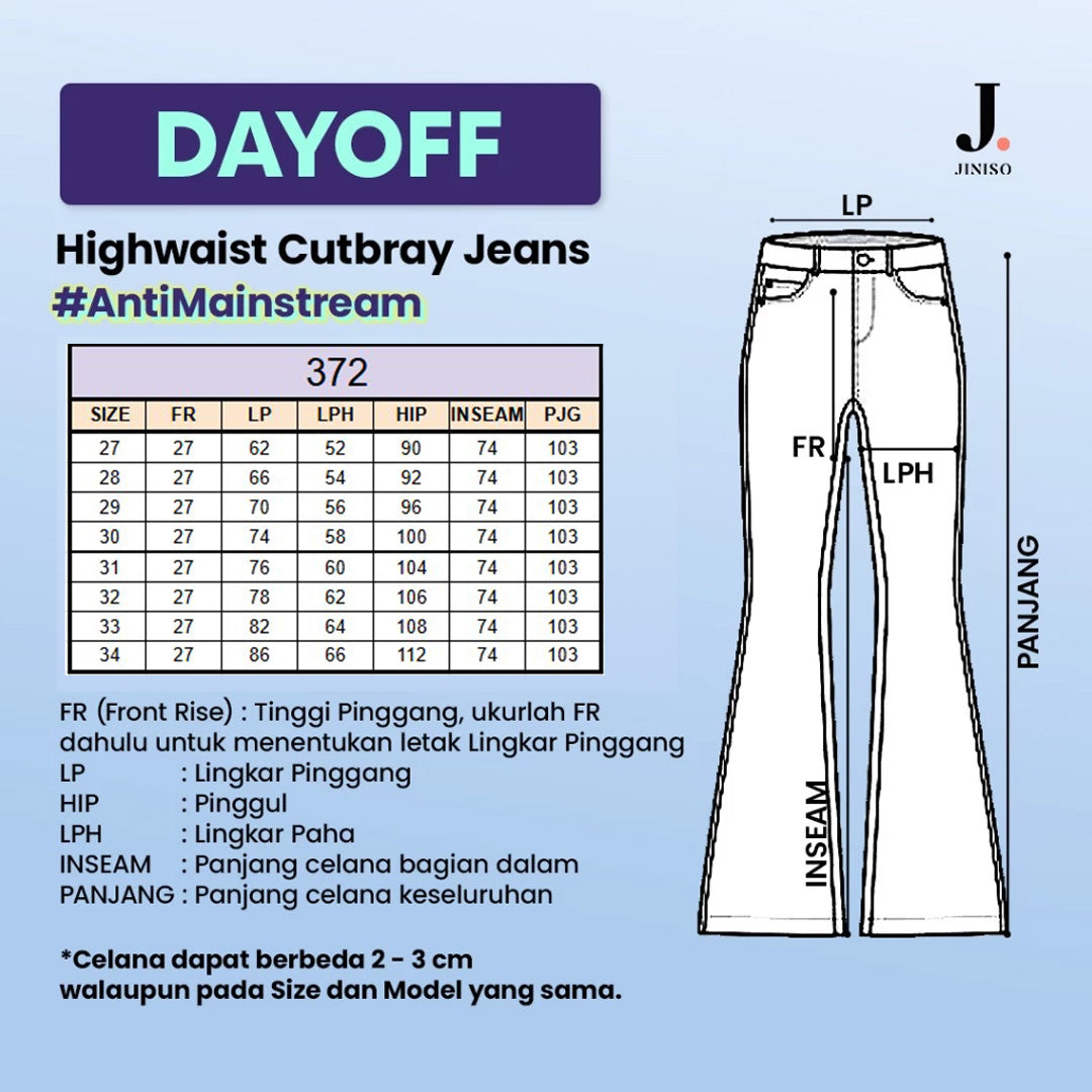 JINISO - Highwaist Flare Cutbray Jeans 372 DAYOFF