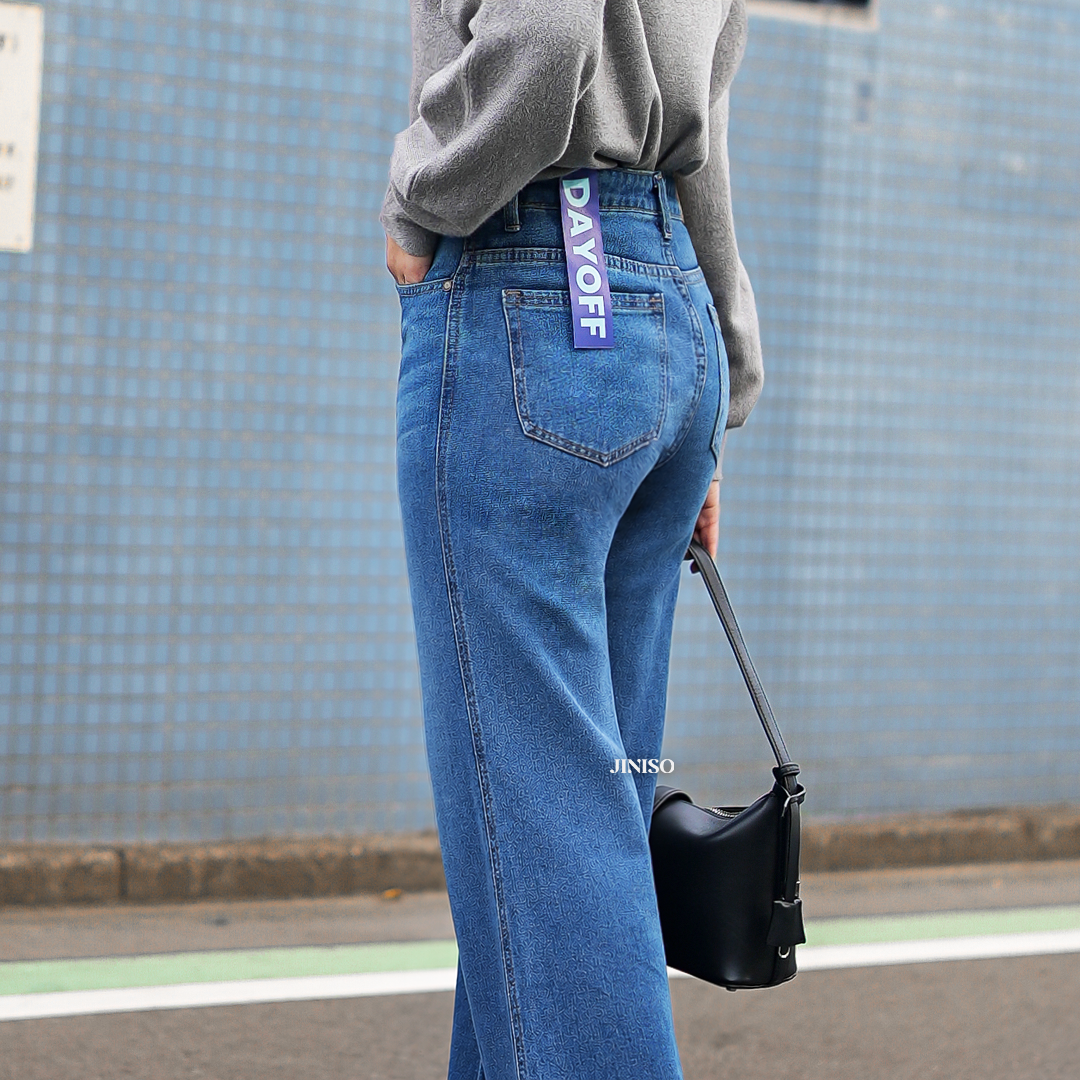 JINISO - Highwaist Flare Cutbray Jeans 375 DAYOFF