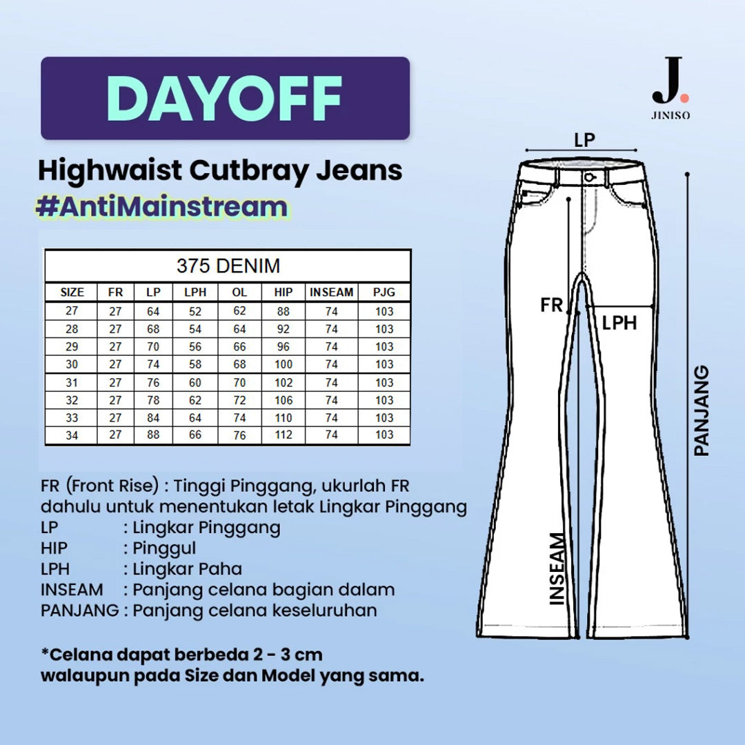 JINISO Bootcut Denim Jeans Pria 375