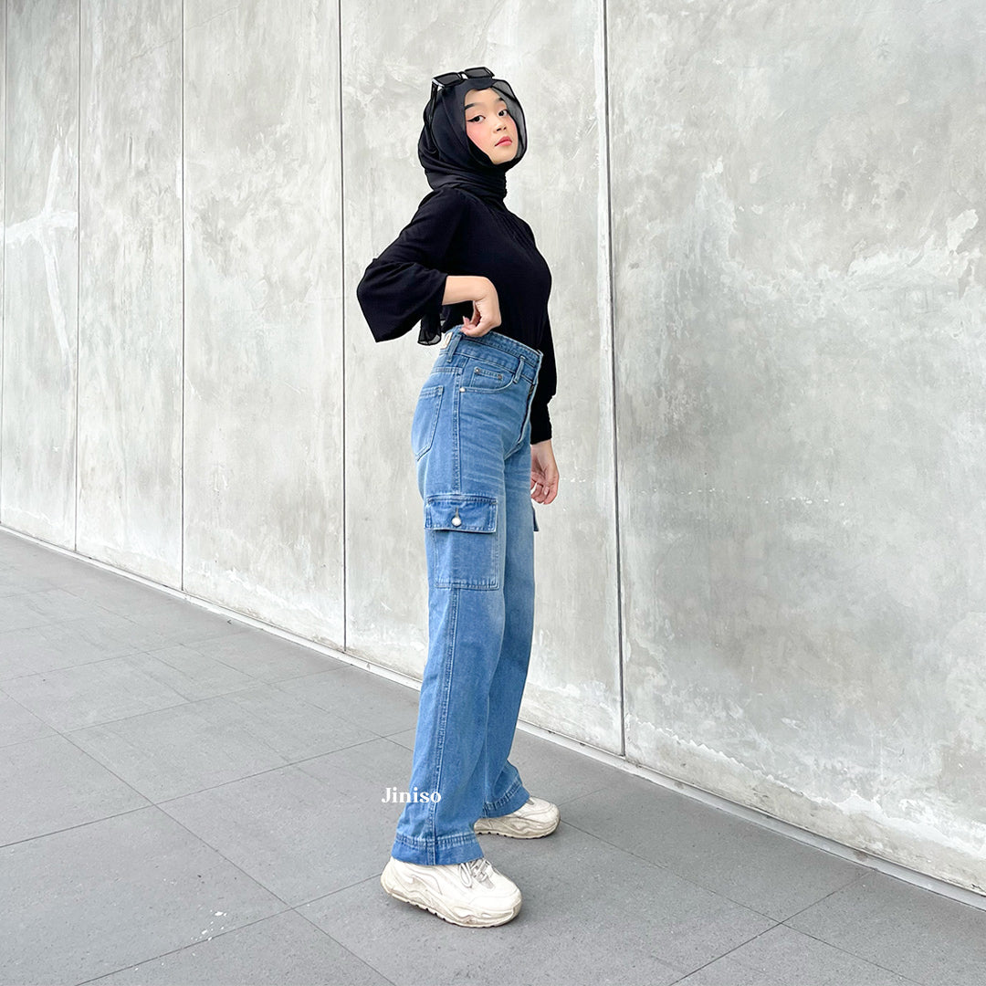 JINISO - Highwaist Cargo Loose Jeans 461 FEARLESS