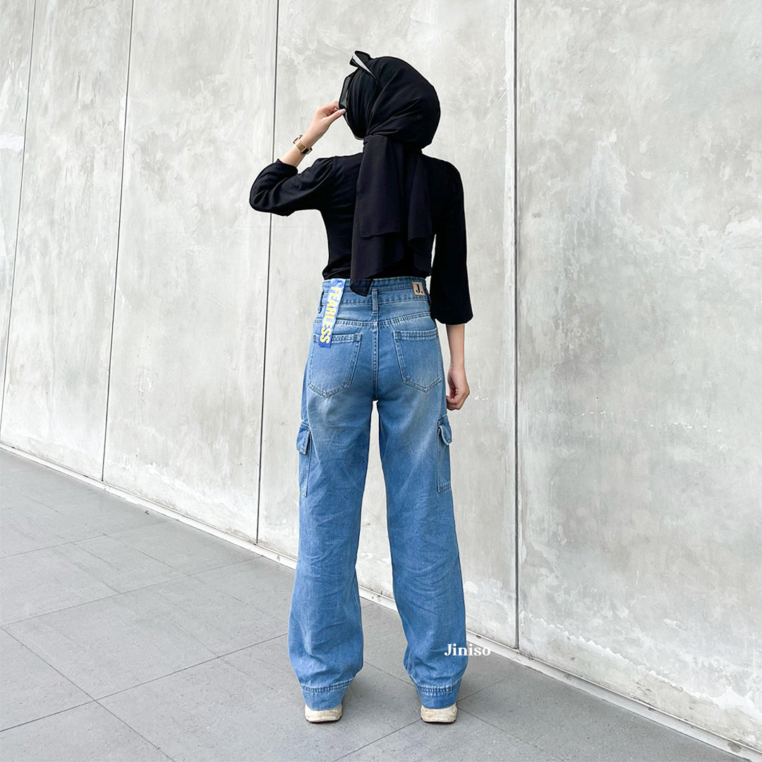 JINISO - Highwaist Cargo Loose Jeans 461 FEARLESS