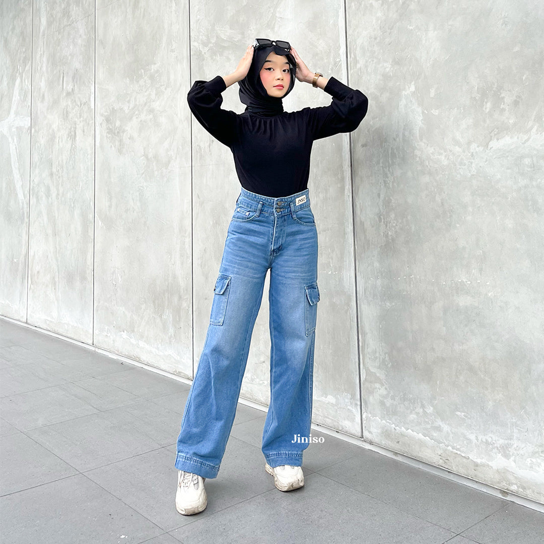 JINISO - Highwaist Cargo Loose Jeans 461 FEARLESS