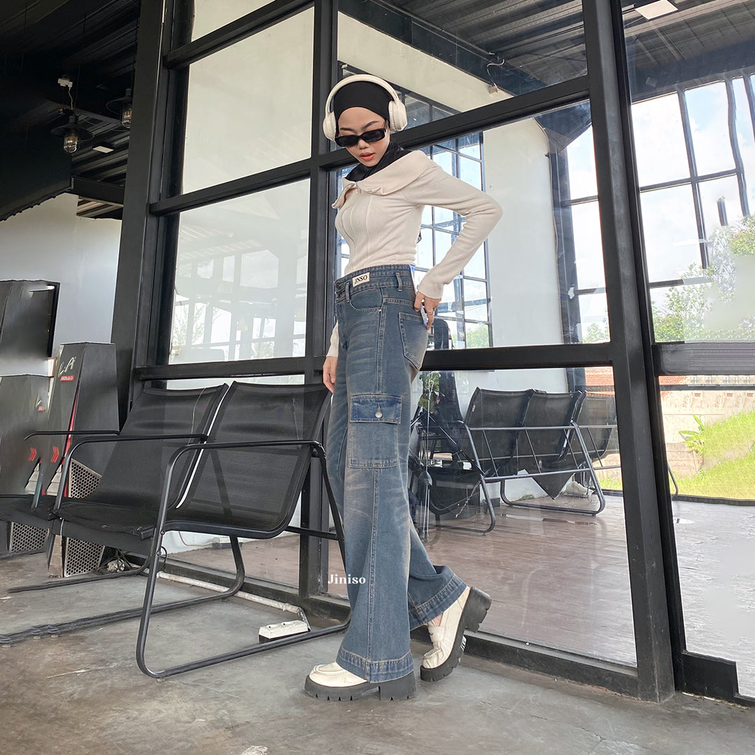 JINISO - Highwaist Cargo Loose Jeans 462 FEARLESS